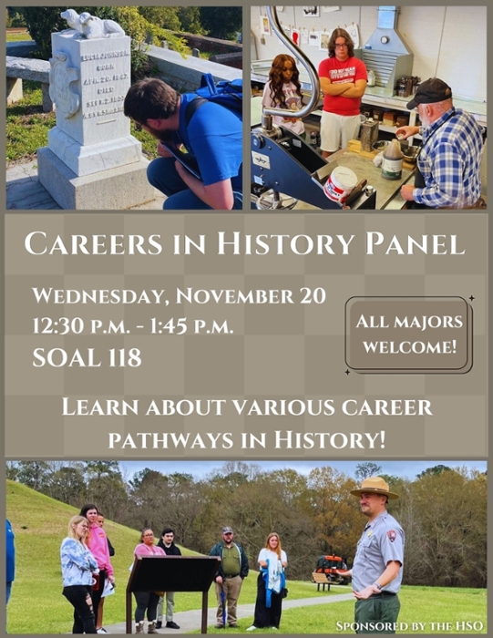 Careers in History panel flyer.